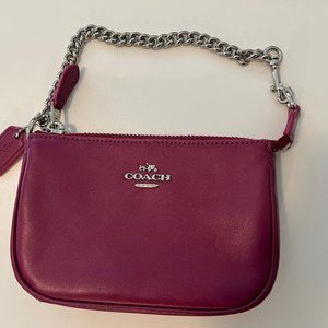 Coach Wristlet Deep Berry with chain